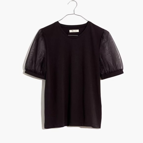 Madewell Sheer-Sleeve Knit Top - Picture 1 of 5